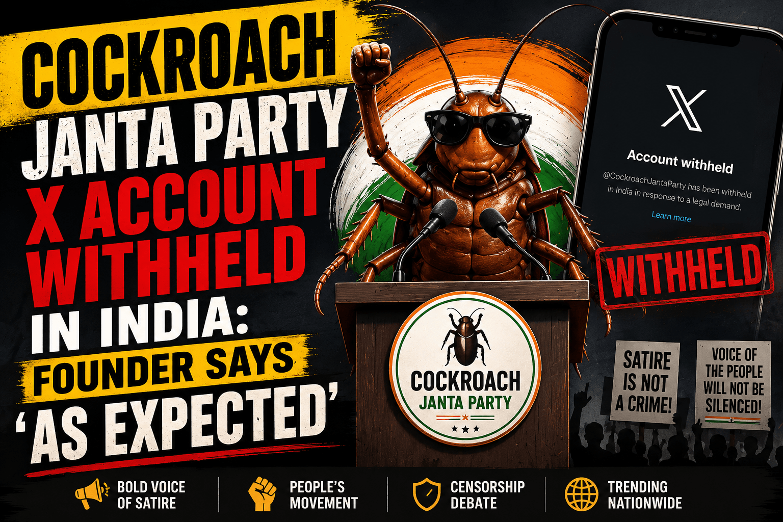 Cockroach Janta Party X Account Withheld in India