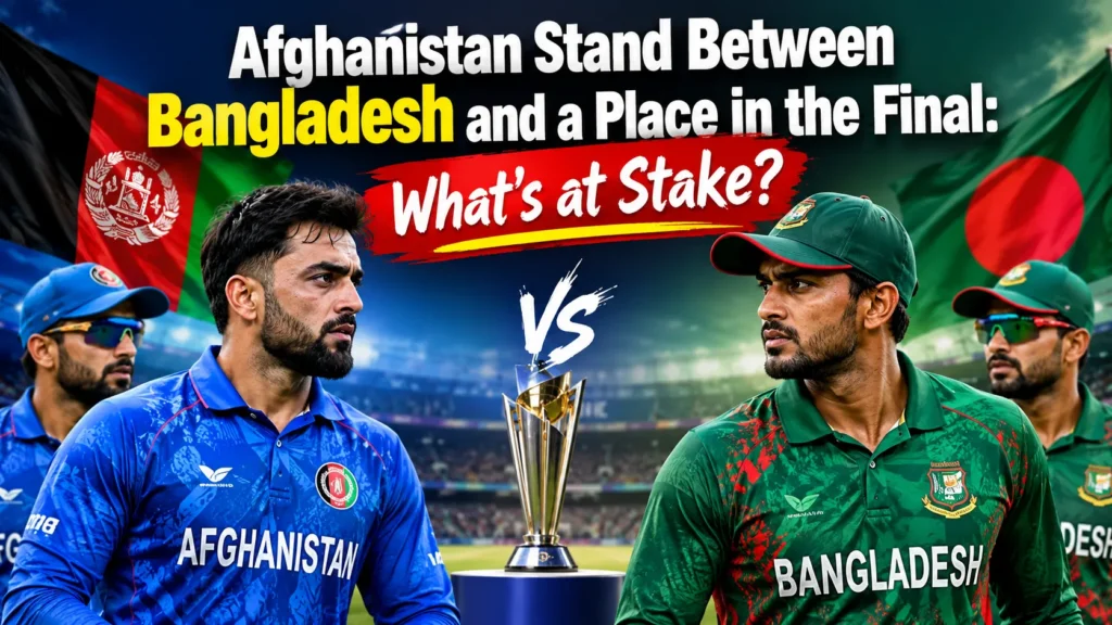Afghanistan Stand Between Bangladesh cricket match as Bangladesh fight for a place in the final.