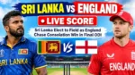 Sri Lanka vs England Live Score thumbnail featuring players from both teams ahead of the final ODI, with Sri Lanka electing to field and England chasing a consolation win.